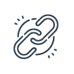 Broken chain link icon symbolizing a disconnection or broken link.