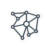 Network of interconnected nodes forming a geometric web.