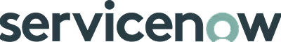 ServiceNow company logo in dark text with 'now' highlighted in white on green circle.