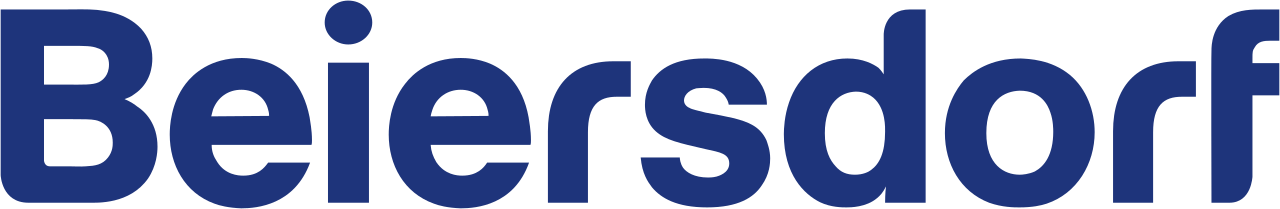 Beiersdorf brand name in large blue letters on a transparent background.
