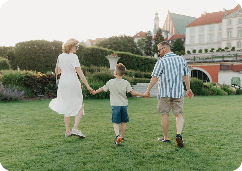 Family holding their hand together