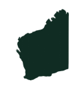 Silhouette map of Washington state in dark green on a white background.