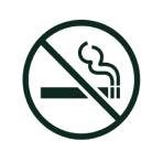 No smoking symbol with a cigarette crossed out inside a circle.