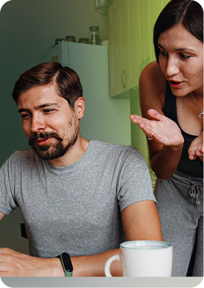 Women and man discussing something
