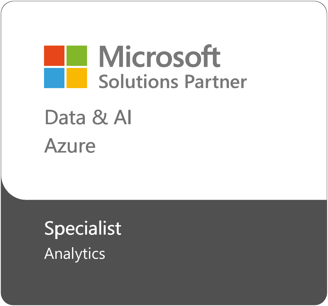 Microsoft Solutions Partner badge for Data and AI on Azure with Specialist certification in Analytics
