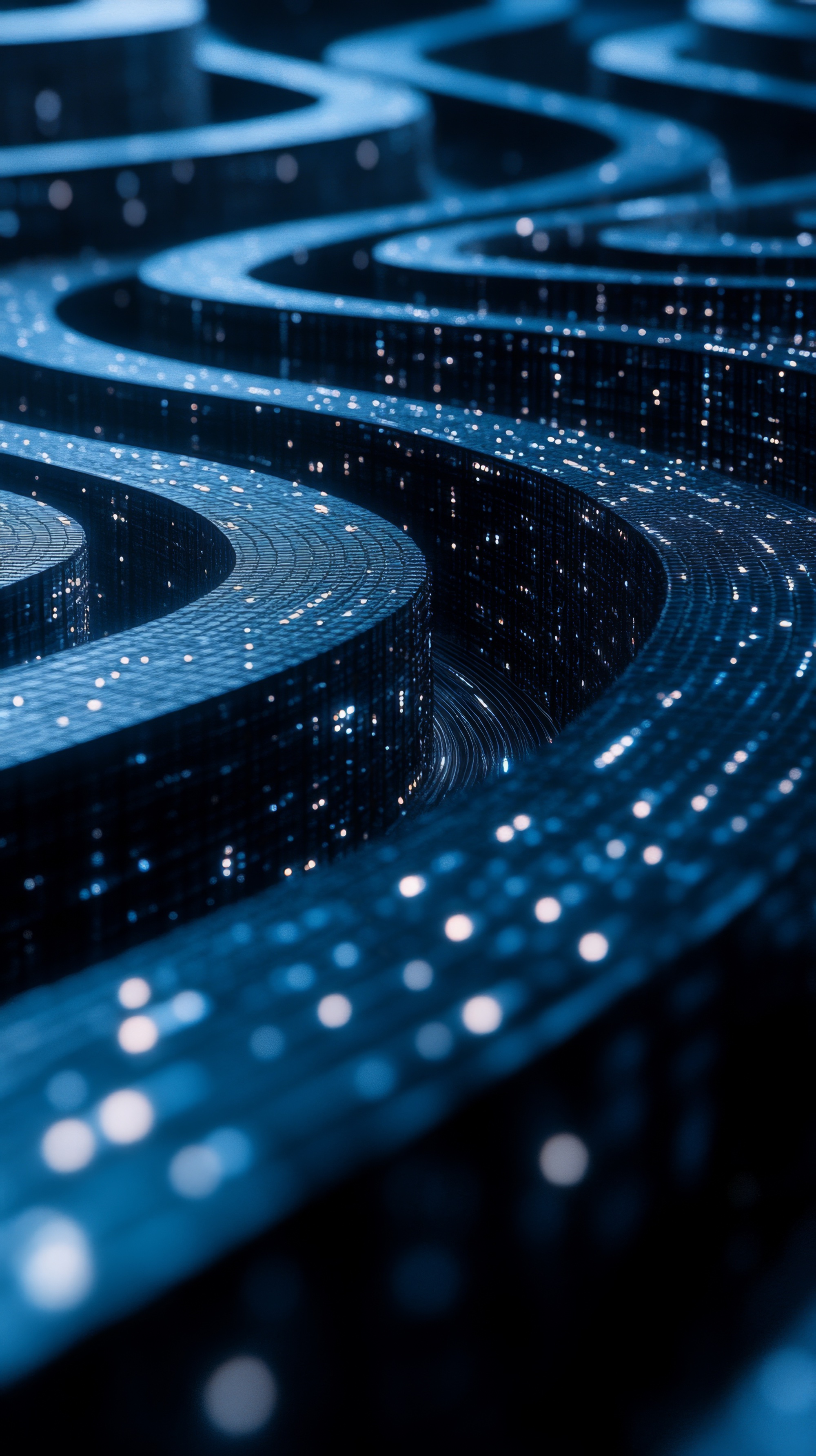 Illuminated curved pathways representing clarity and direction through data