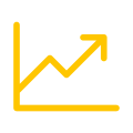 Chart line up icon
