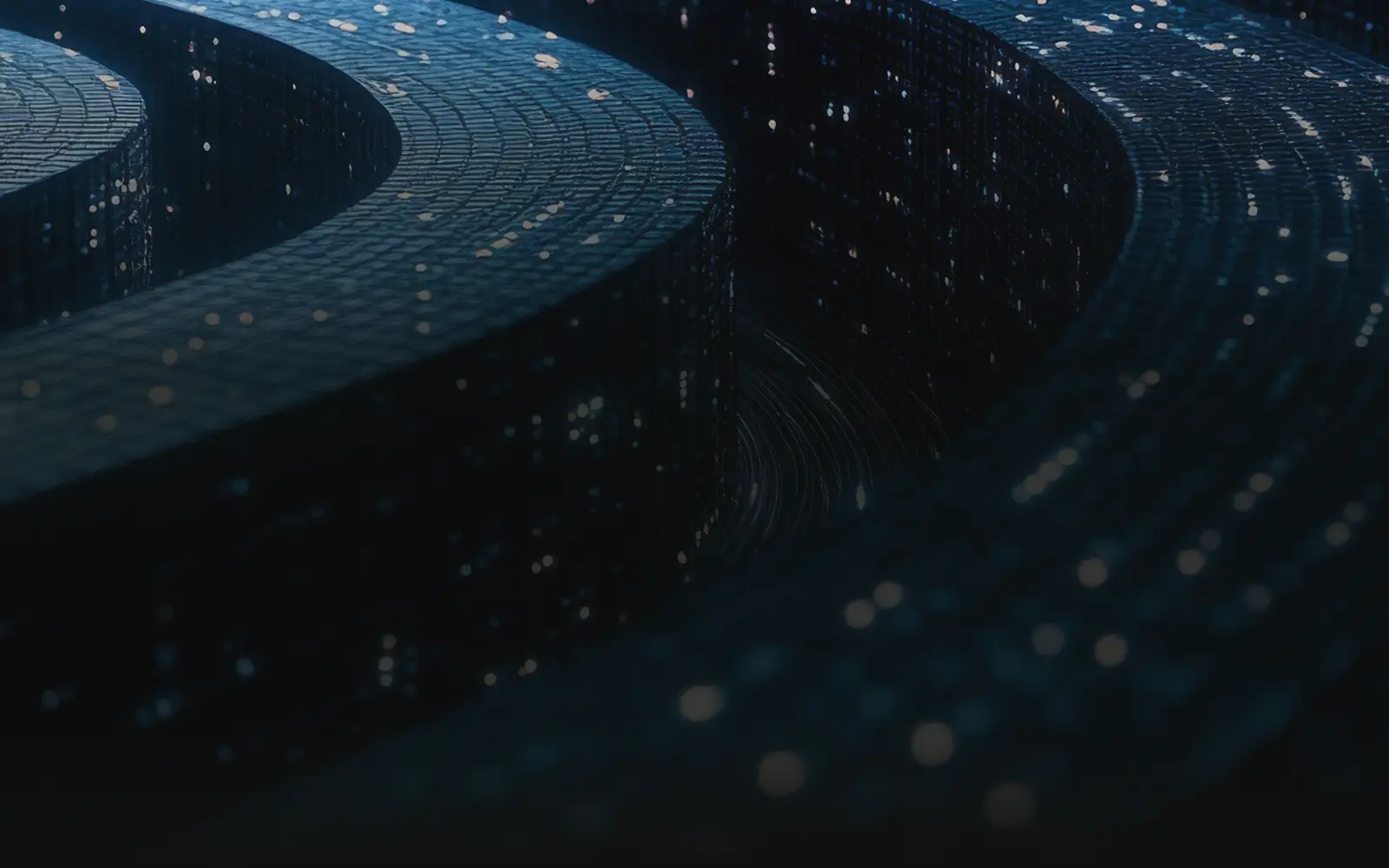 Illuminated curved pathways representing clarity and direction through data