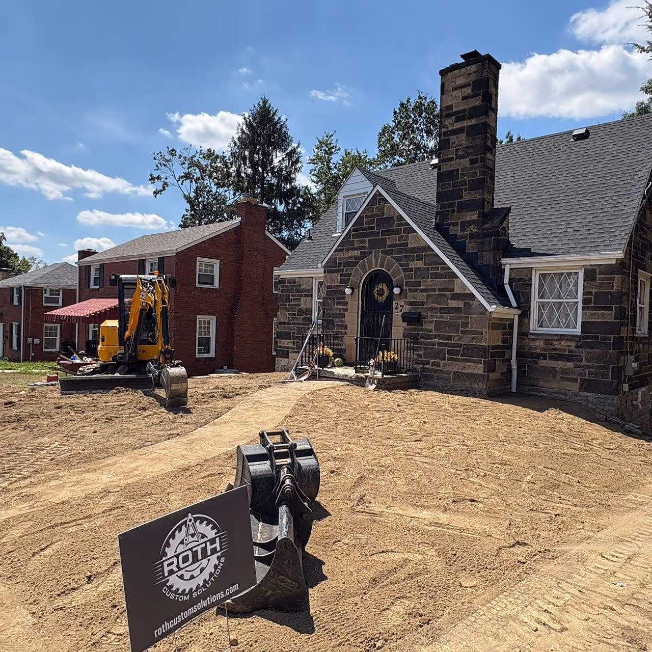 Excavation and grading work by Roth Custom Solutions