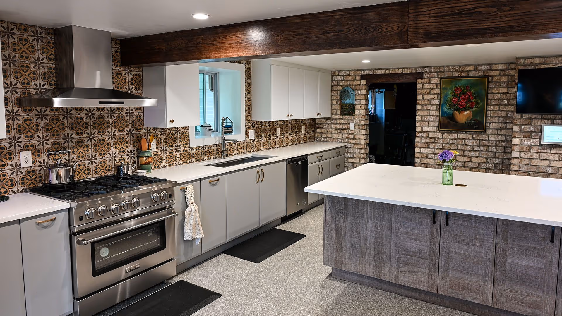 Modern kitchen remodel with custom cabinets and countertops