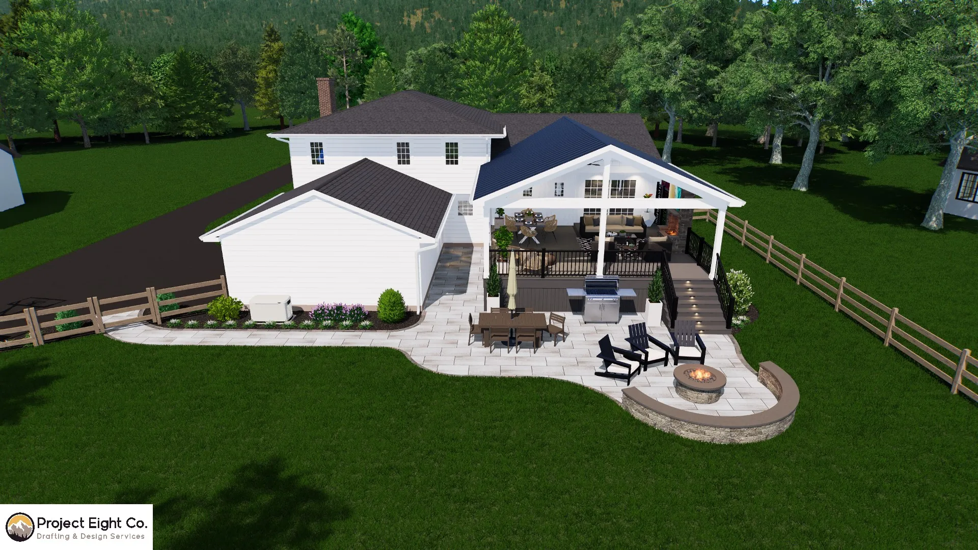 Backyard Patio and Cozy Open Air Deck Design