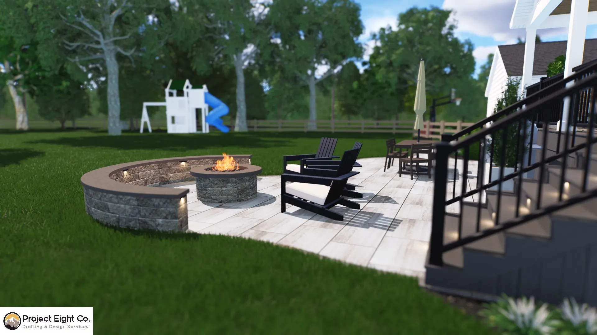 Backyard Patio and Cozy Open Air Deck Design