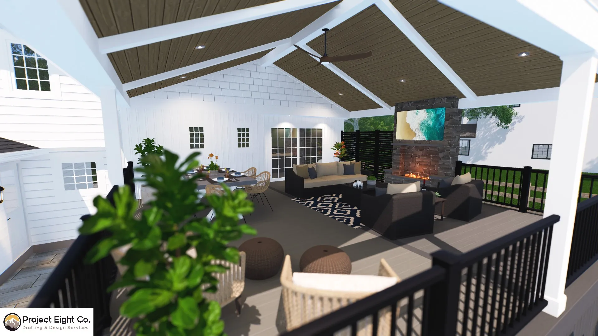 Backyard Patio and Cozy Open Air Deck Design