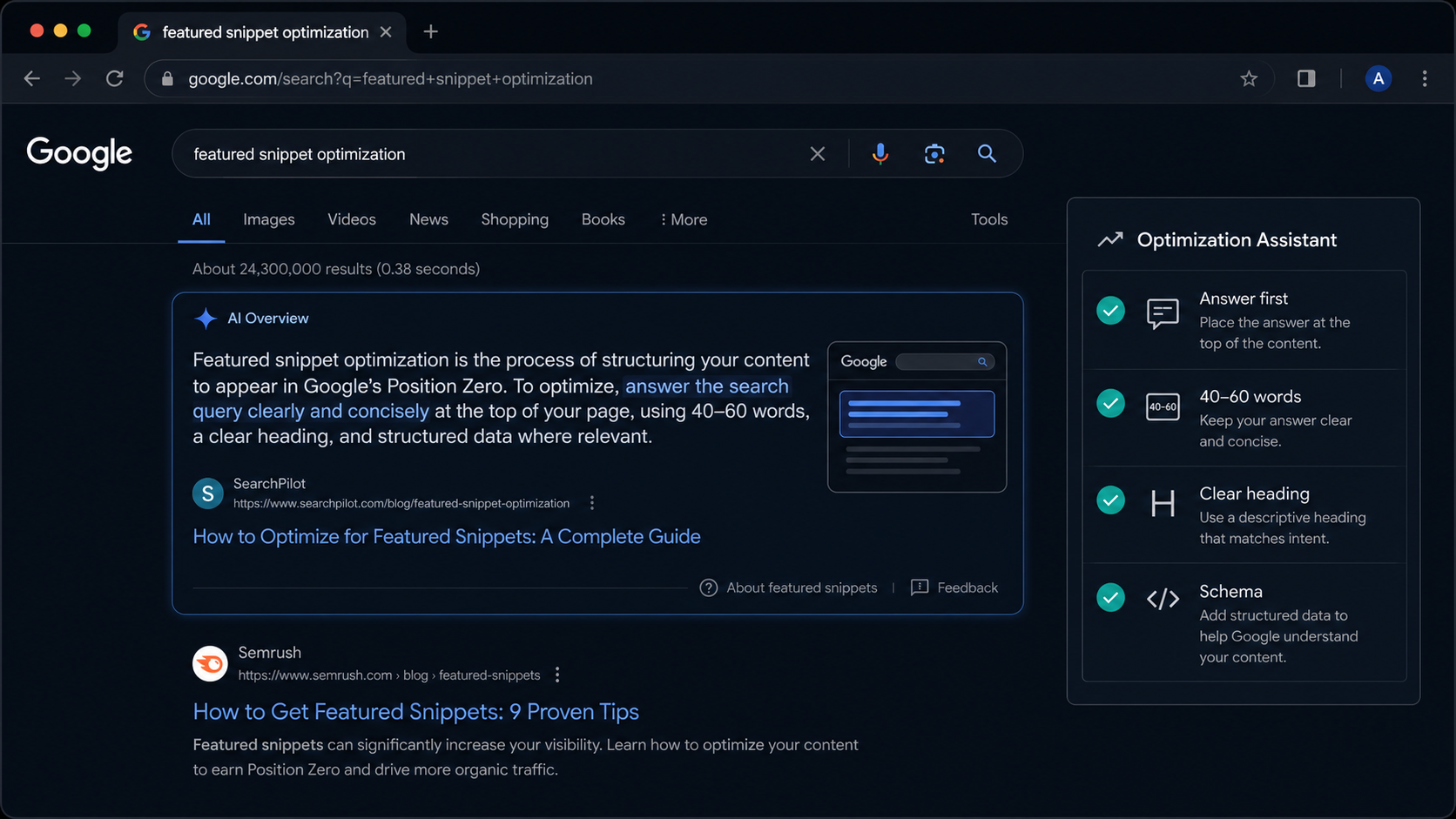 Featured snippet to AI citation pipeline dashboard