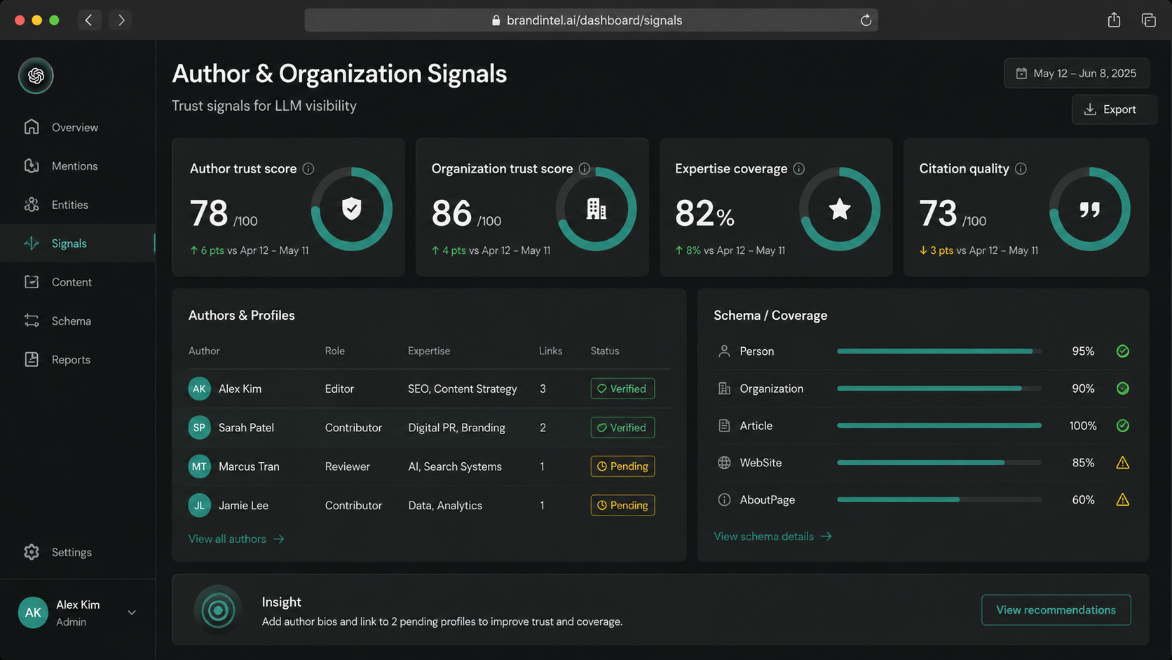 Entity signal implementation roadmap from foundation to measurement