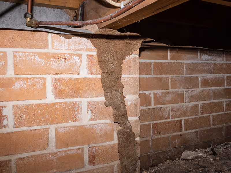 termite damage under house
