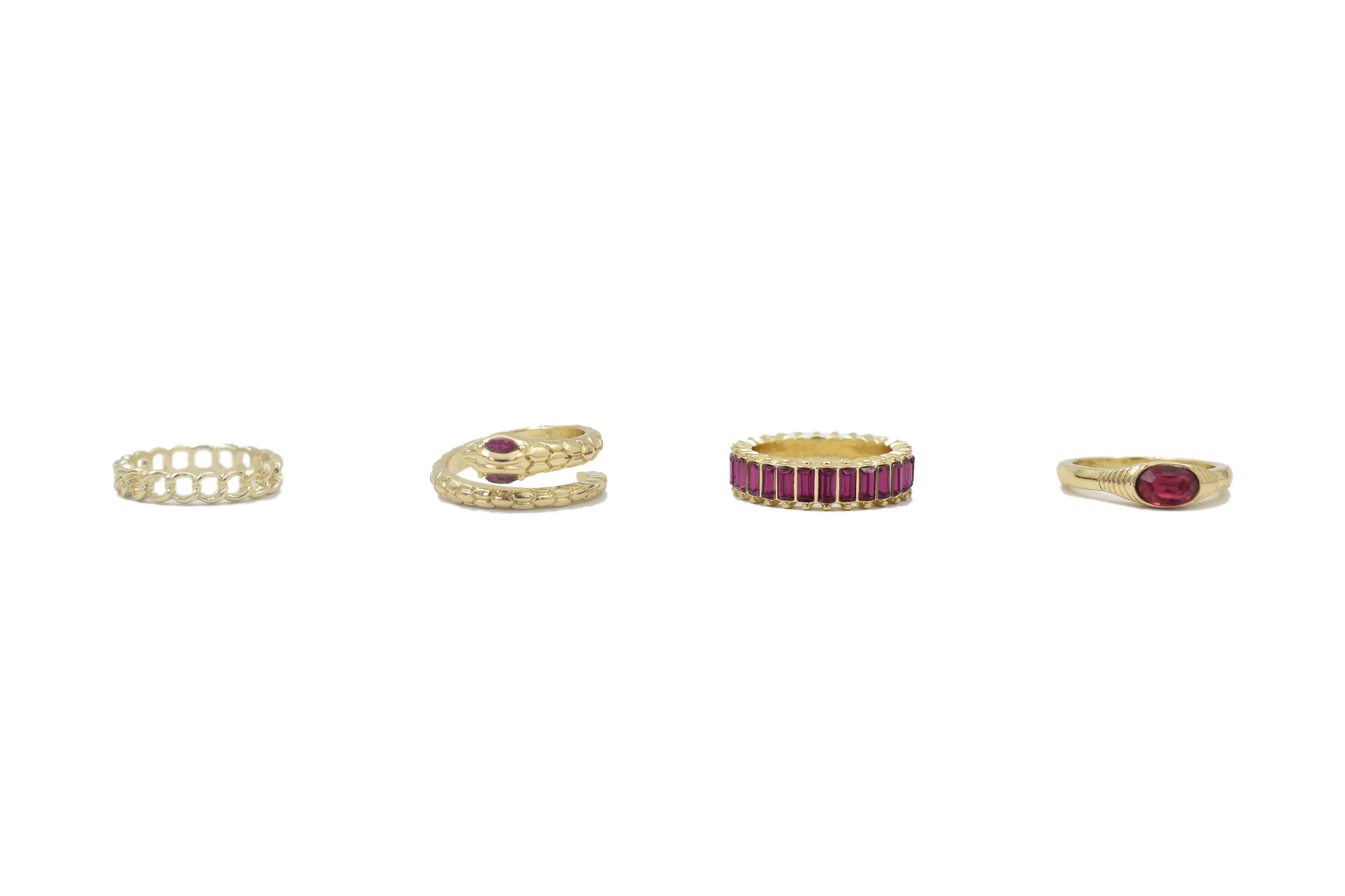 4 anillos para mujer, diferentes modelos 