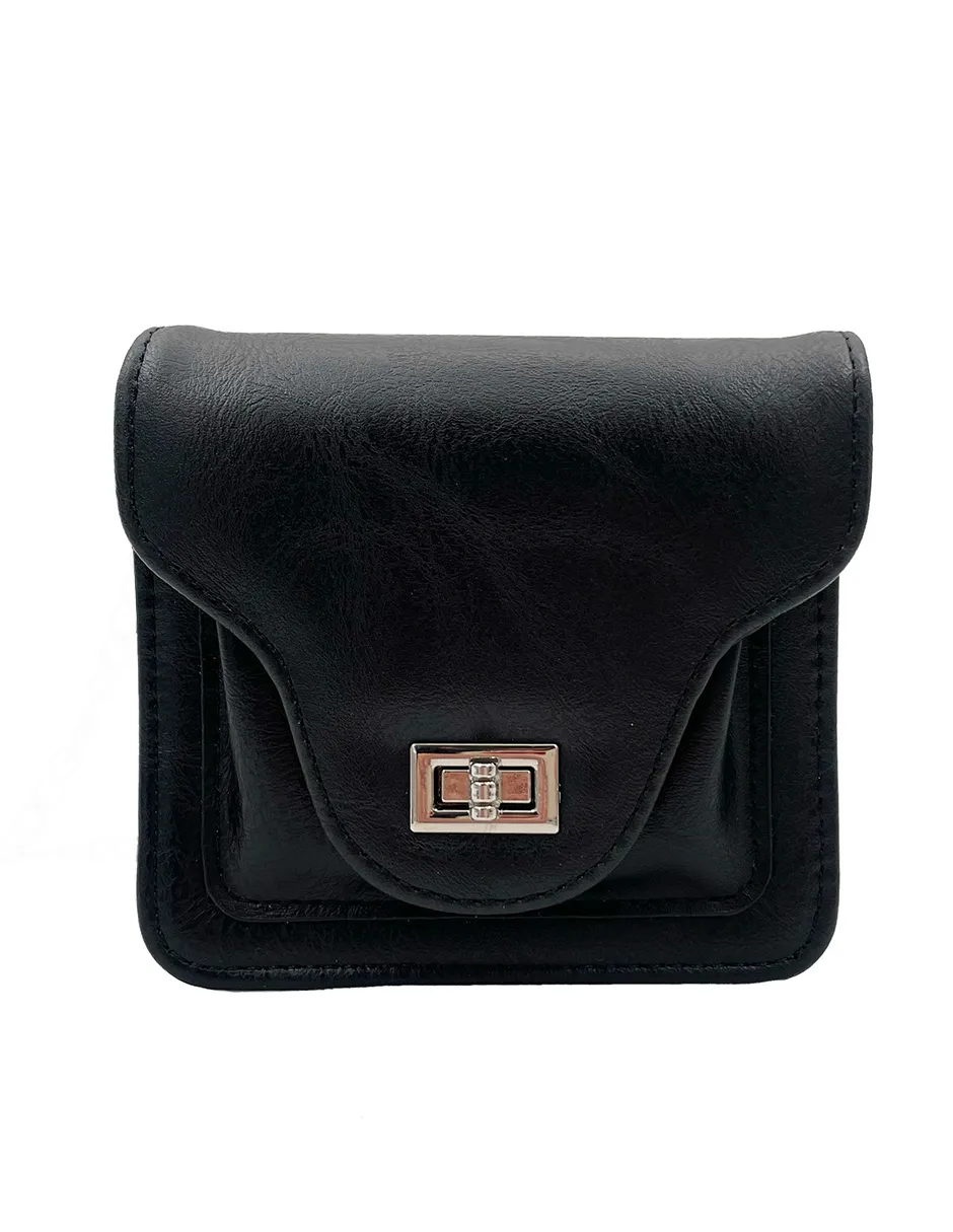 Bolsa Mini Crossbody Negro con espejo interior 