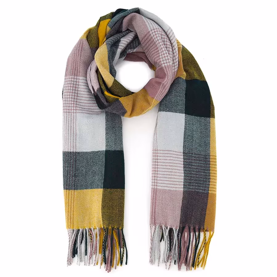 Bufanda Negra y Gris con Acabado Suave Unisex 