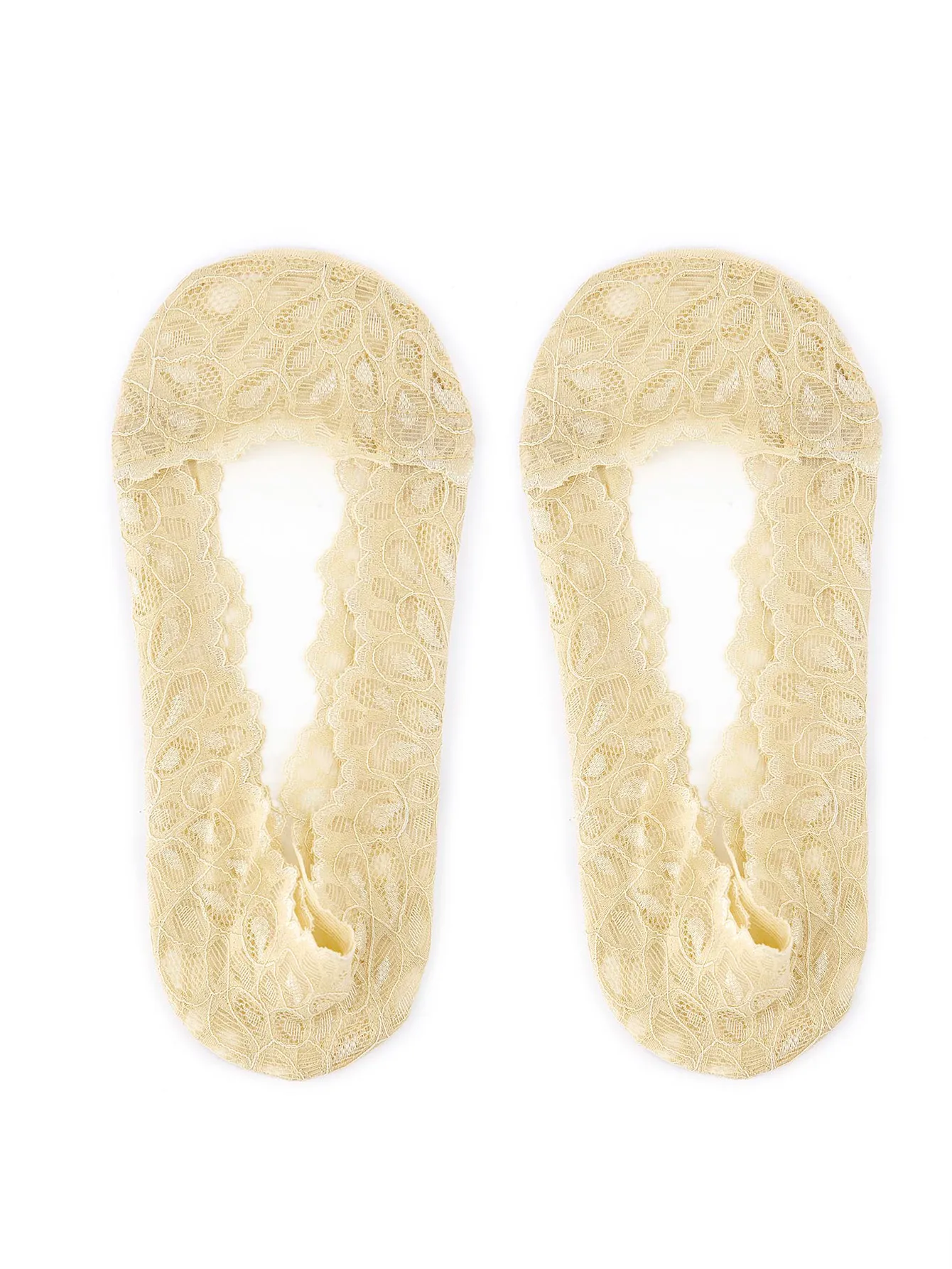  Cubre pie nylon encaje beige