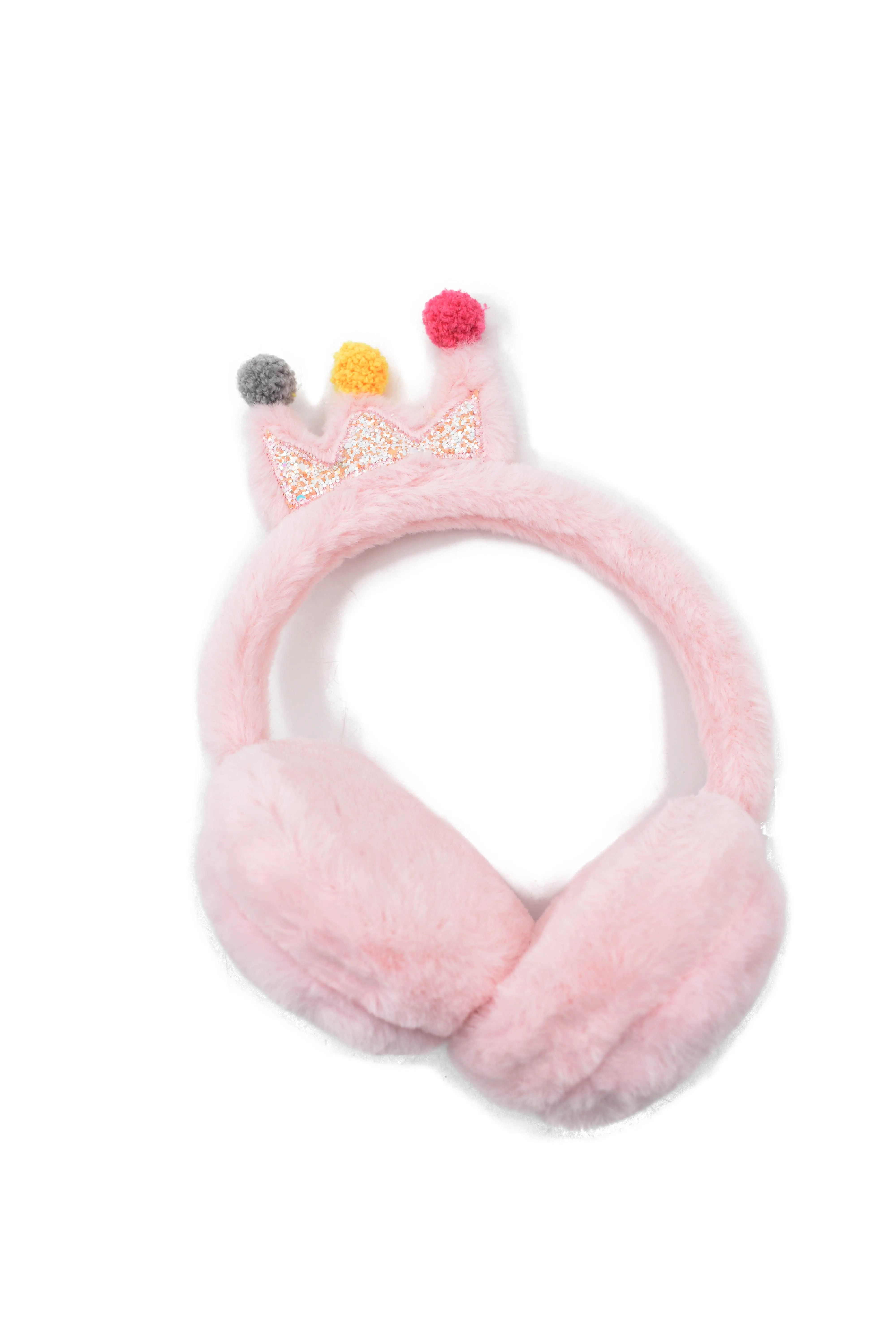 OREJERAS ROSAS CON DETALLE DE CORONA 