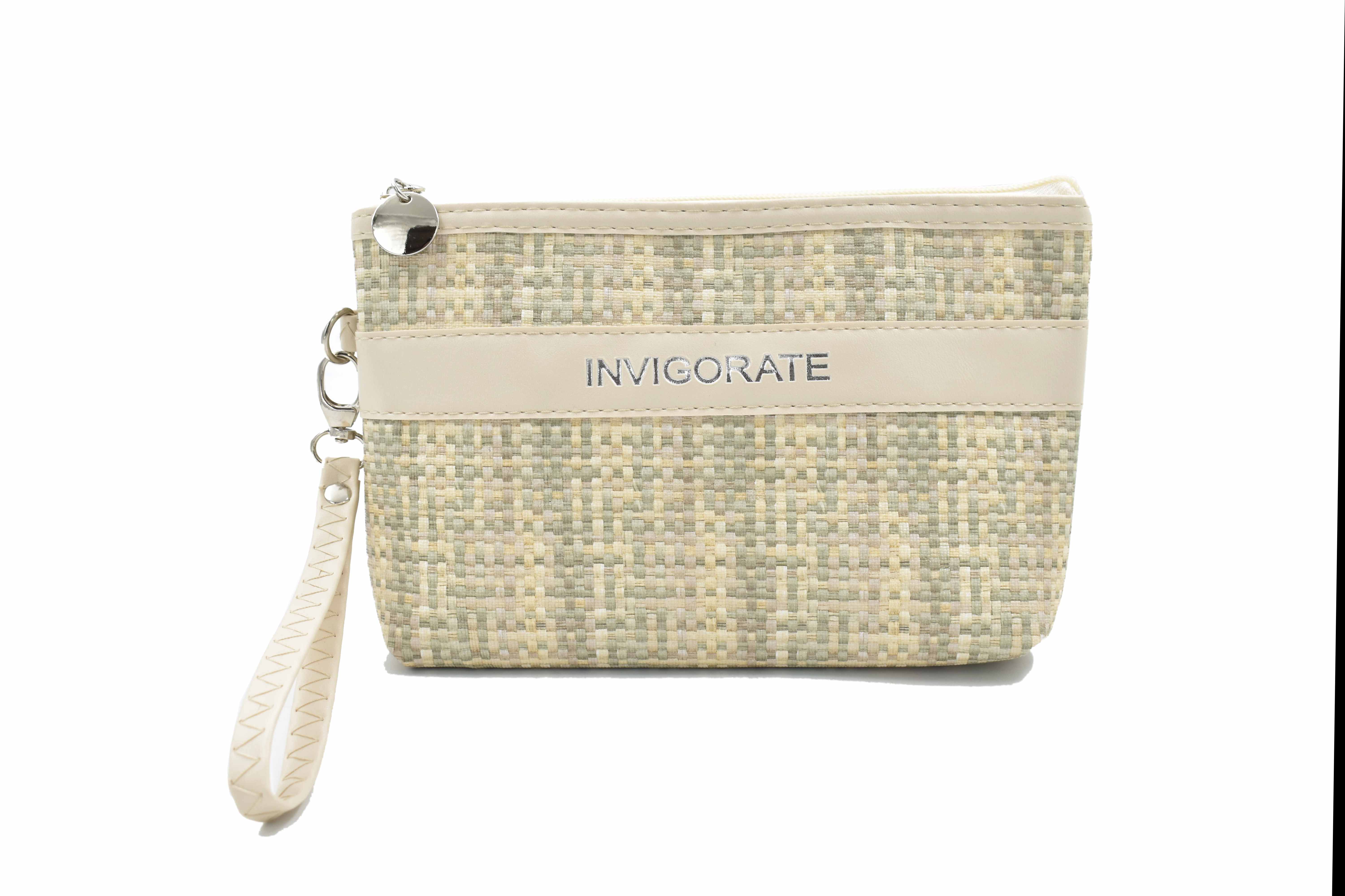 Cosmetiquera portátil con correa ivory 