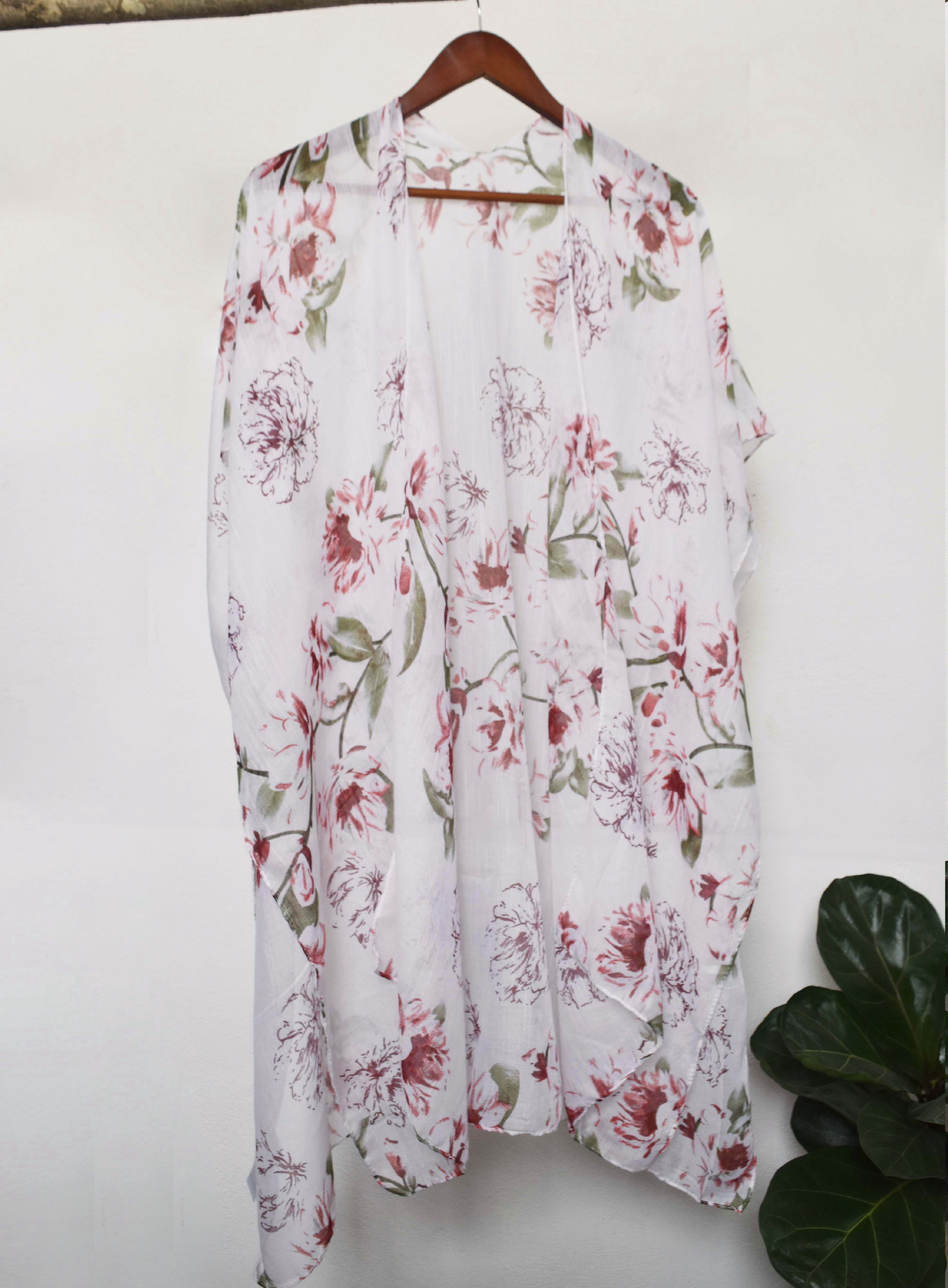 Kimono de Playa Floral para Mujer