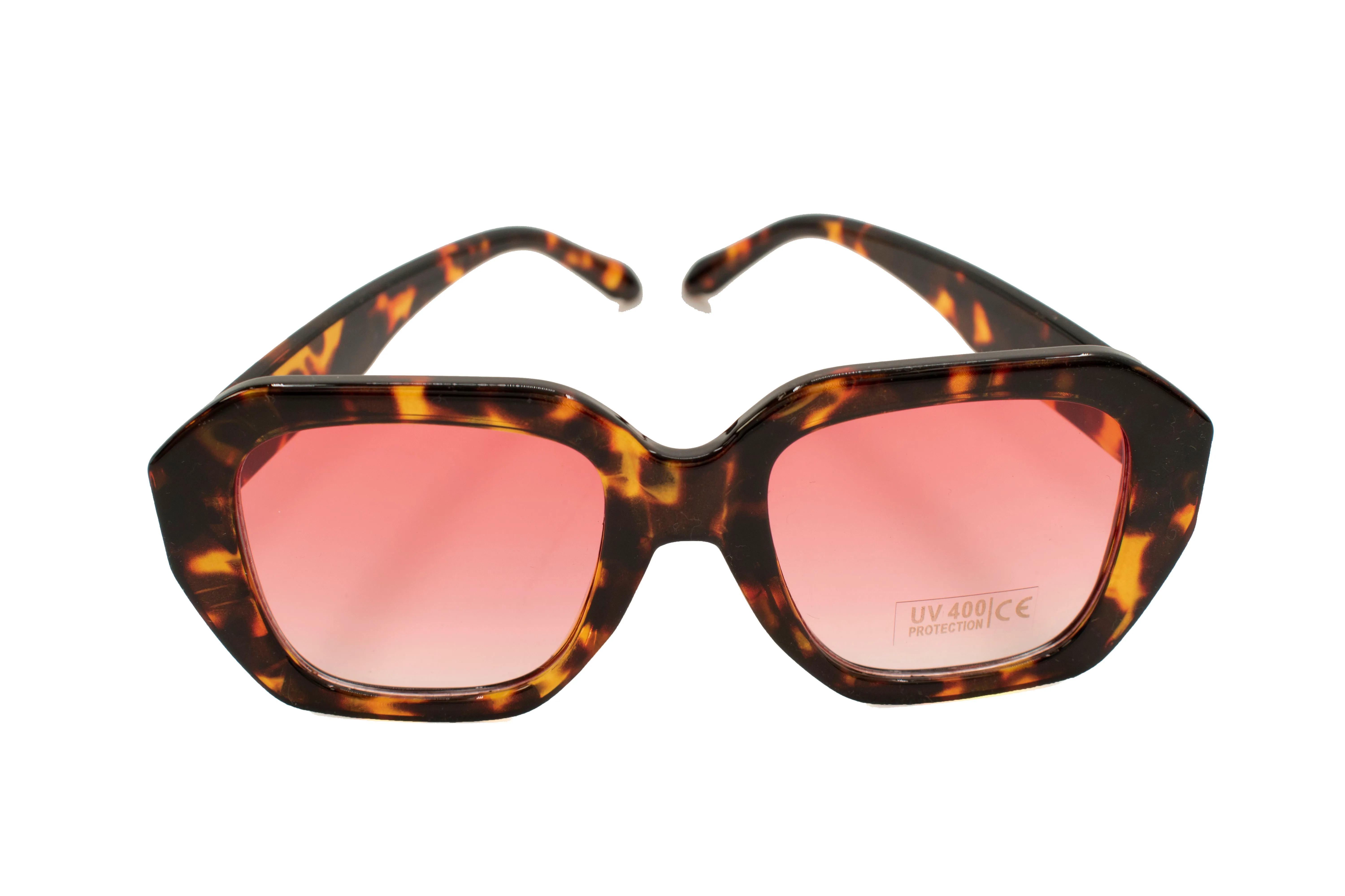 Lentes de sol diseño carey, micas color rosa