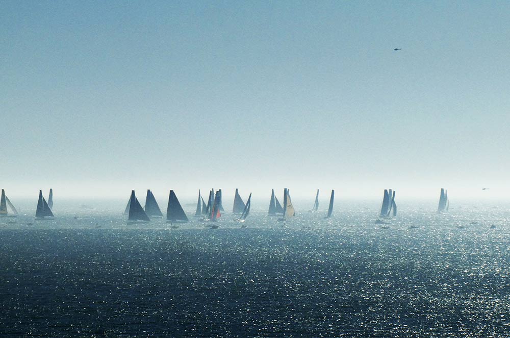 sailboats on an ocean