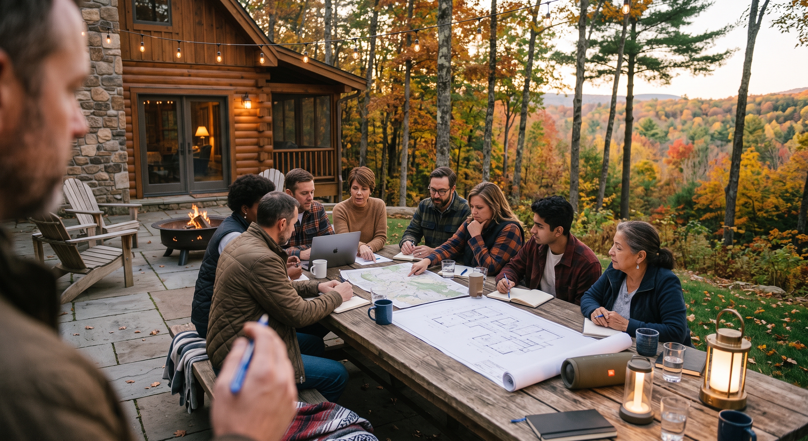 Leadership meeting outdoors