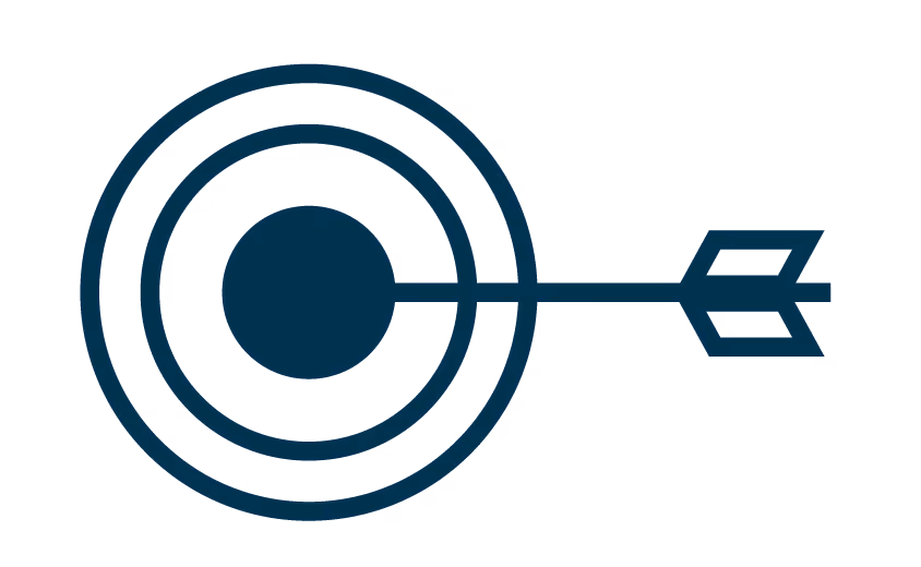 Icon of an arrow hitting the center of a target with concentric circles.