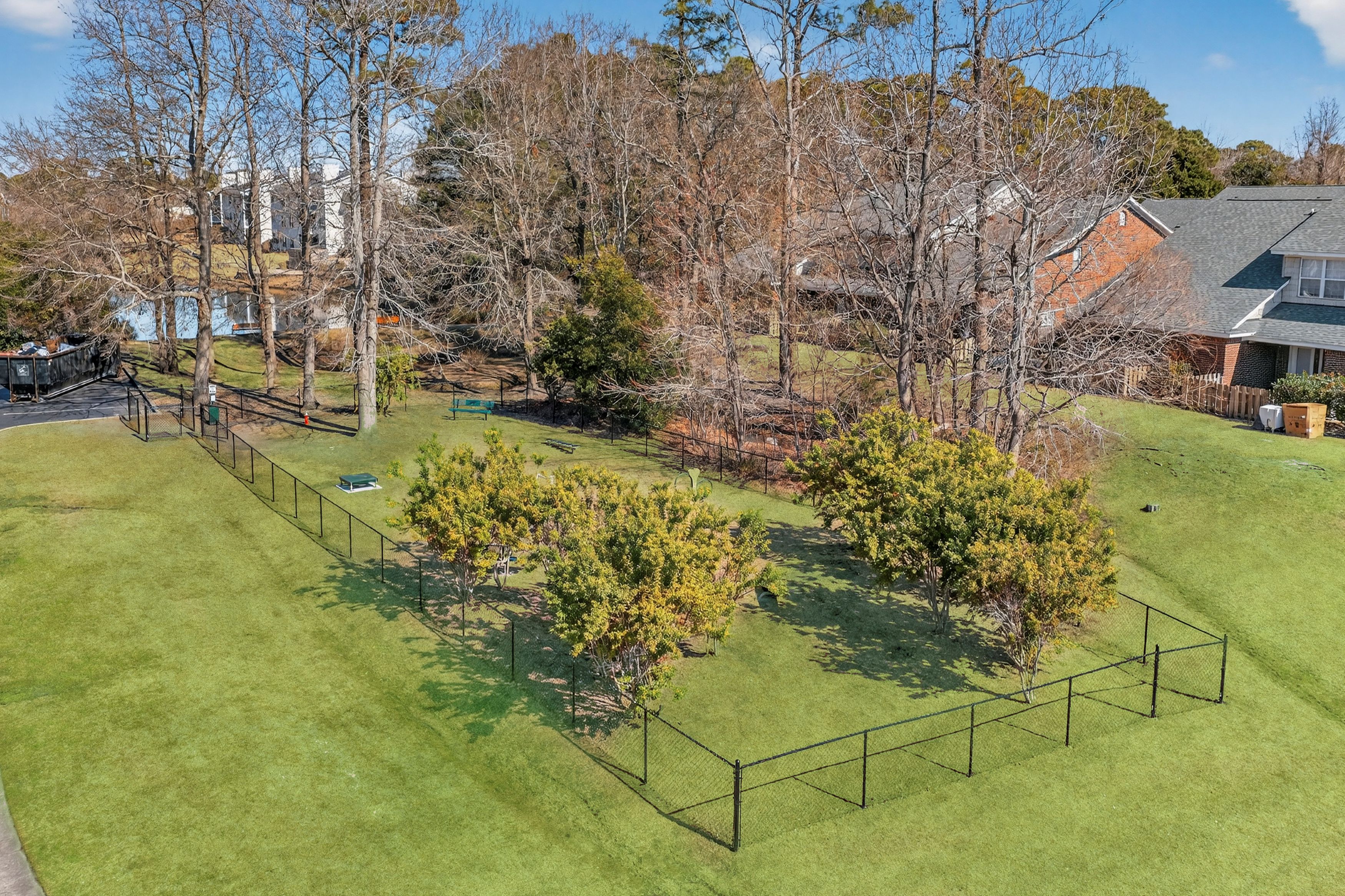 Our on-site dog park with agility course