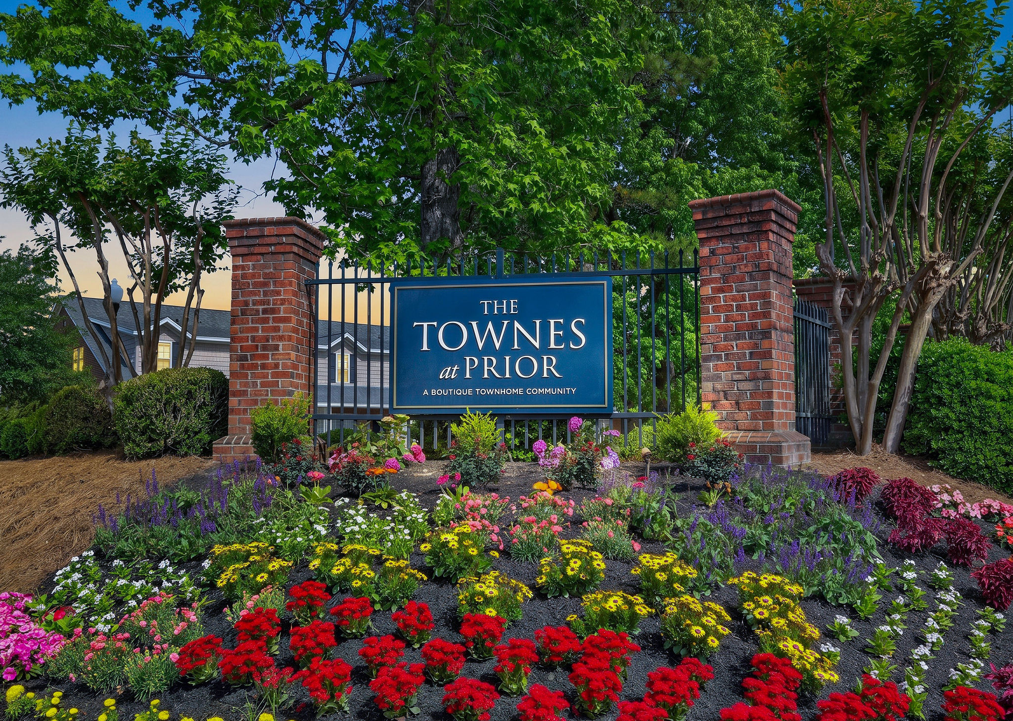 Beautiful landscaping at the front entrance with new signage