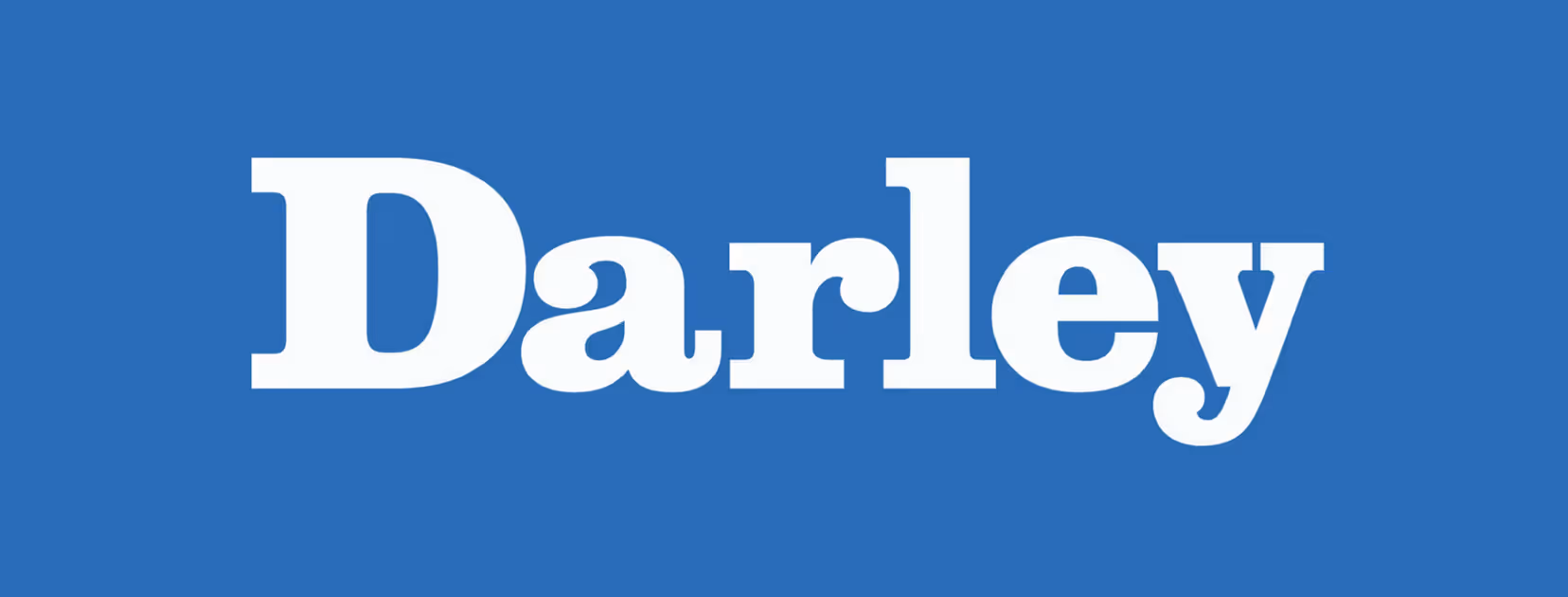 The word 'Darley' in bold white font on a blue background.