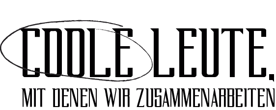 Bild mit dem Text: Coole Leute mit denen wir zusammenarbeiten.