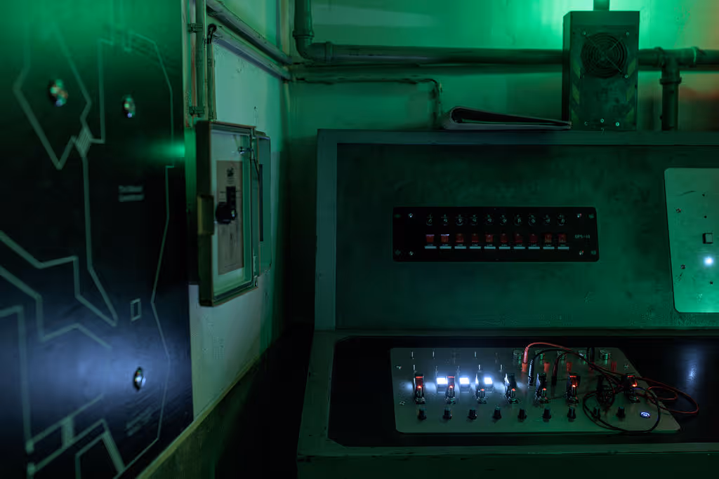 Eine Schaltzentrale in einem Escape Room.