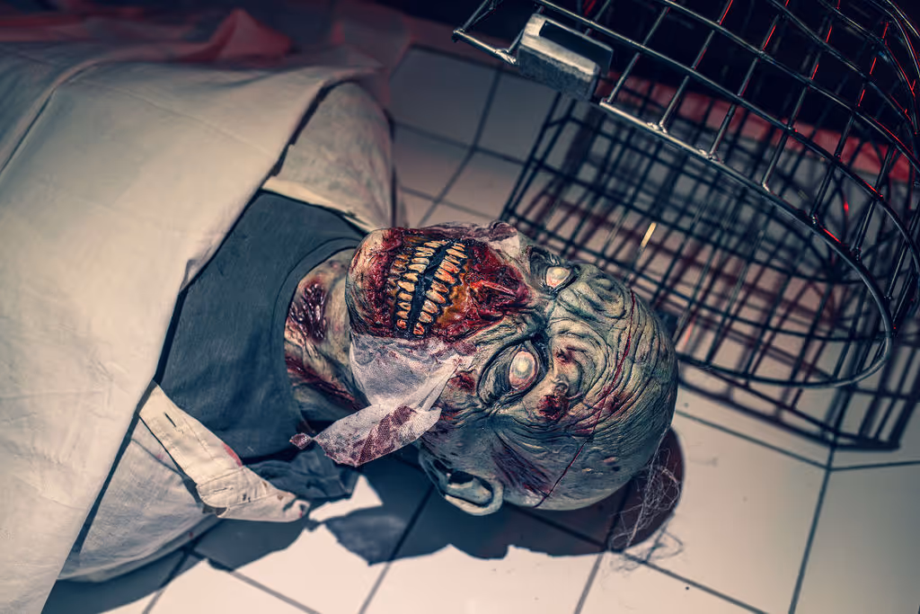 Ein gruseliger Zombiekopf