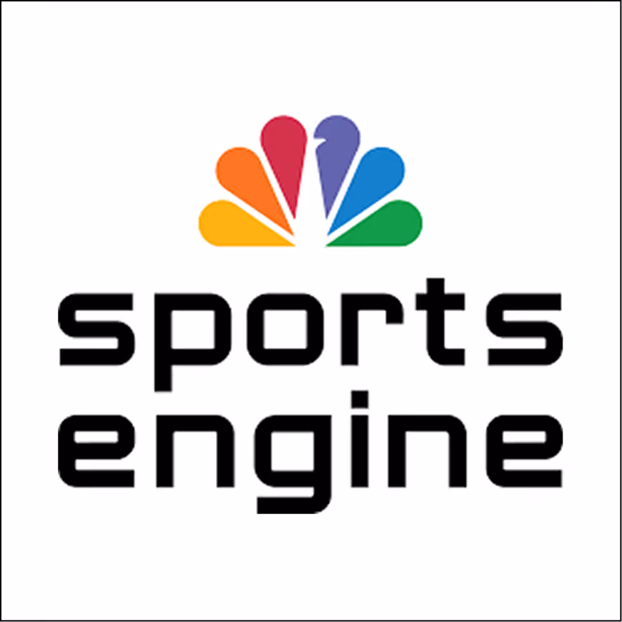 NBC Sports Engine logo with colorful peacock above black text on white background.