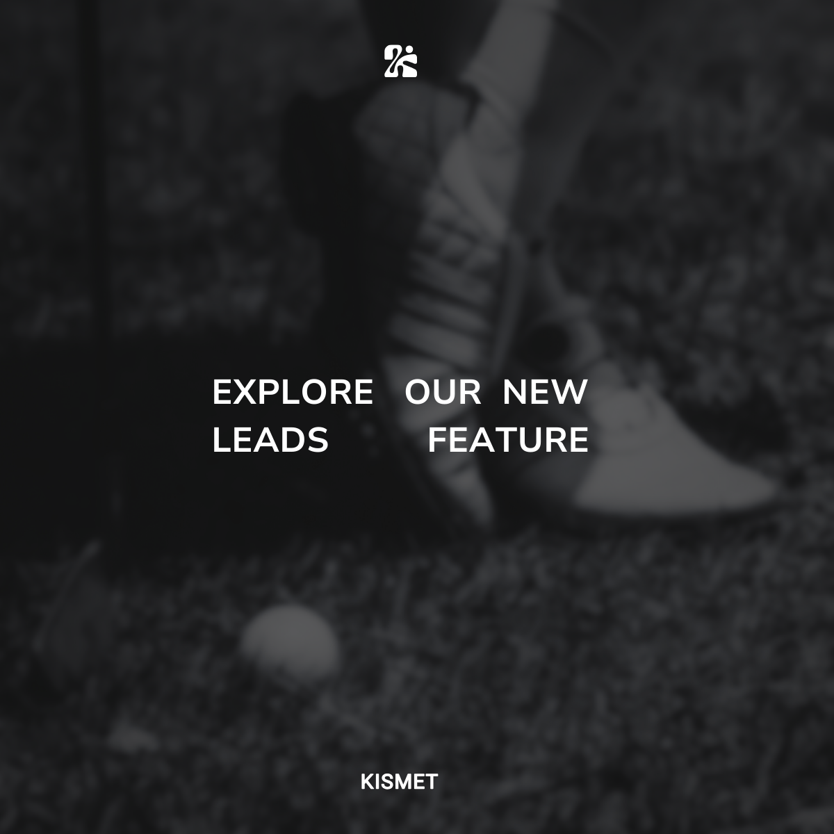 Kismet Golf blog cover: Explore Our New Leads Feature, featuring a close-up of golf shoes next to a ball on the fairway