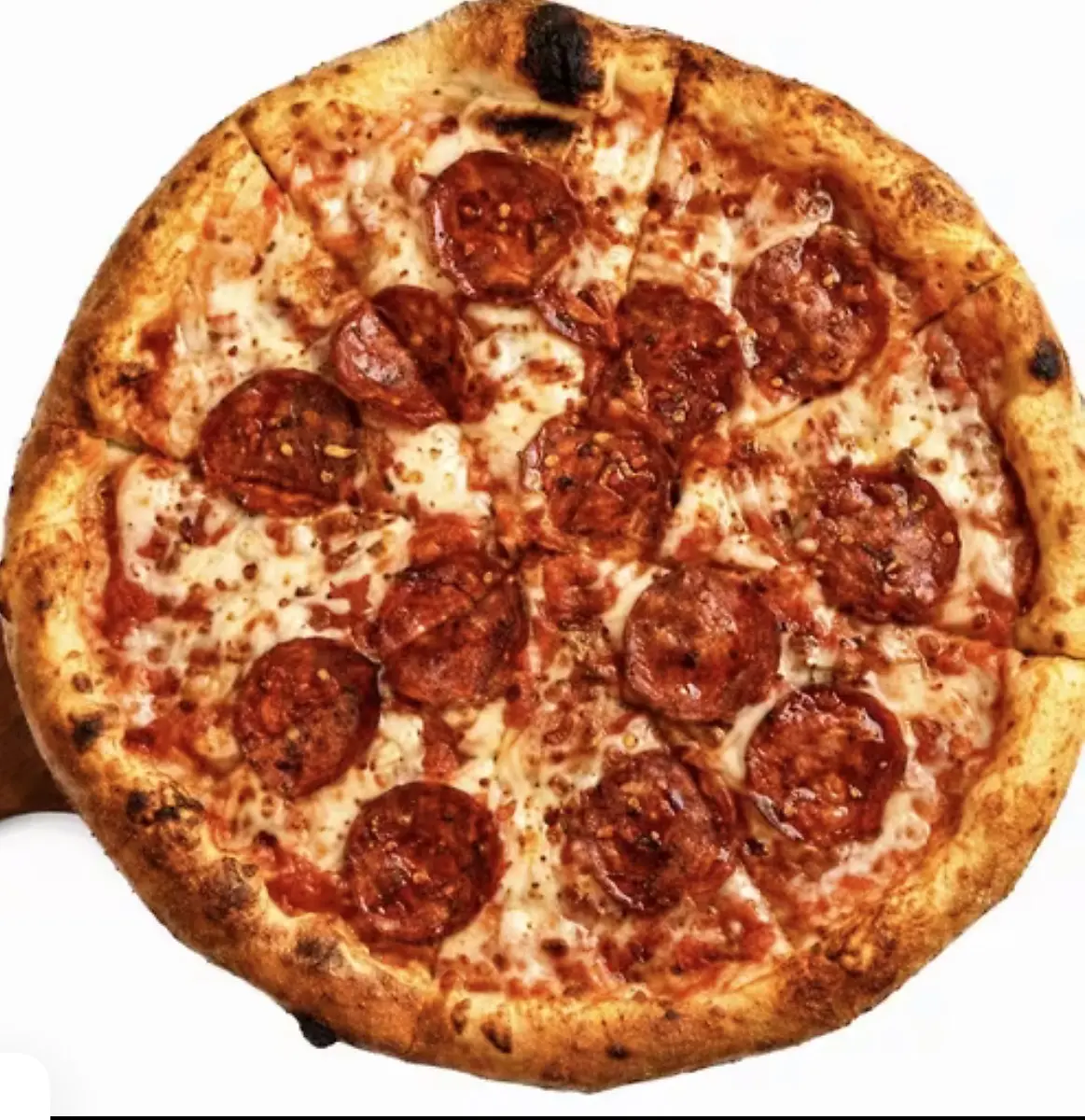 Classic pepperoni pizza ready to share