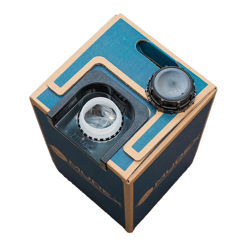 EcoDrum box with a black plastic cap and a dispenser opening on top.