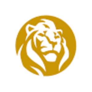 Stylized golden lion face icon inside a circular border.