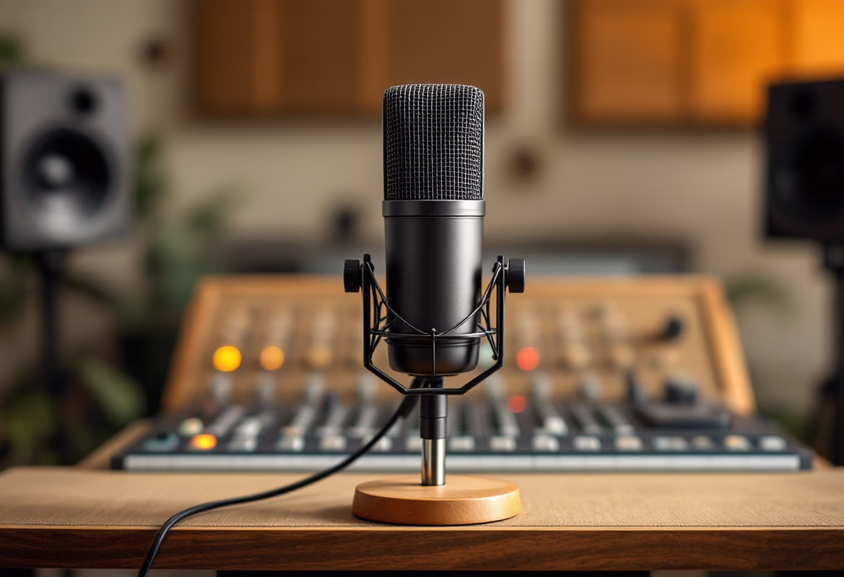 image of microphone and soundboard