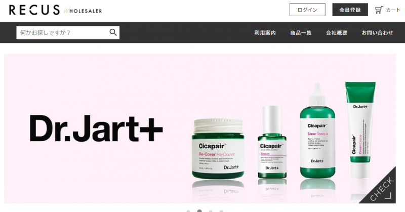 RECUS WHOLESALER サイト画面