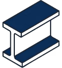 Blue steel I-beam icon representing structural support.