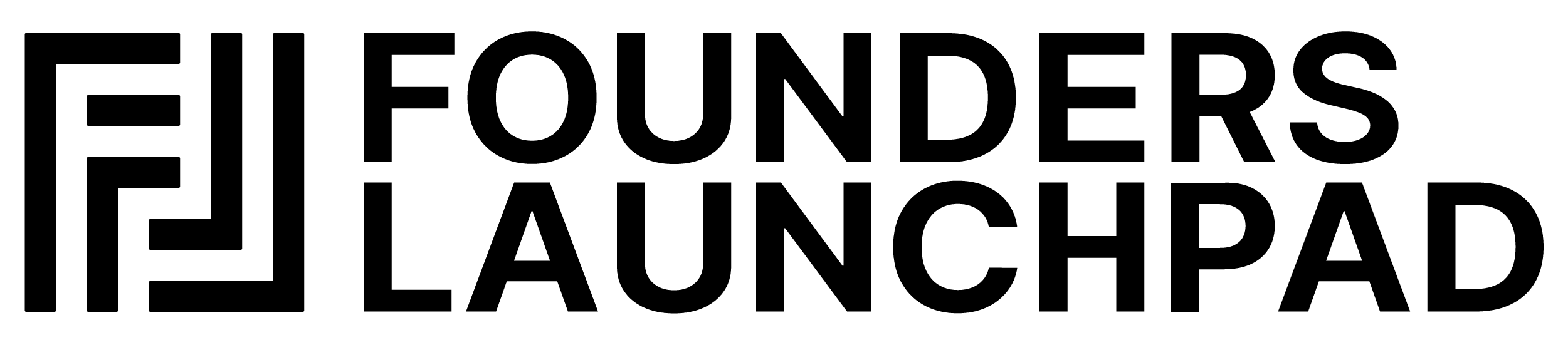 Florida Black Full Logo with stylized initials FL in black.