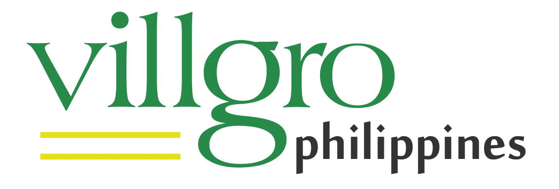 Logo of Villgro Philippines with 'villgro' in green and 'philippines' in black lowercase letters separated by two yellow horizontal lines.