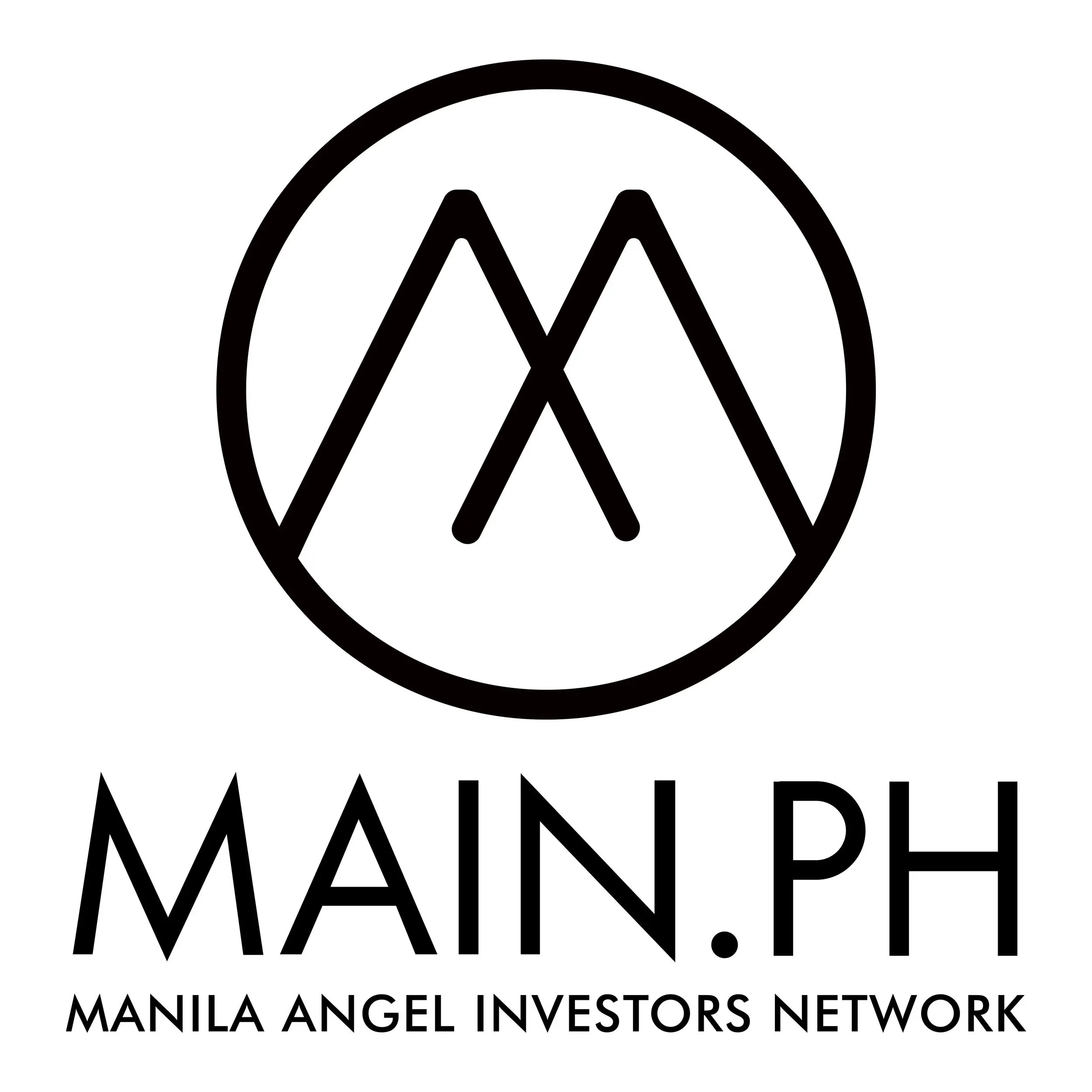 Logo of Manila Angel Investors Network featuring stylized overlapping 'M' letters inside a circle with the text MAIN.PH below.