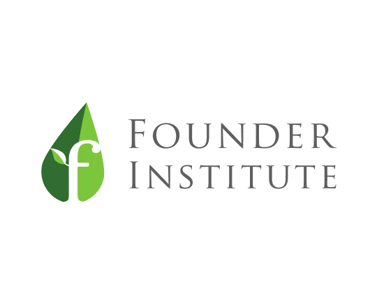 Founder Institute logo with a stylized white 'f' and a leaf inside a green droplet shape.