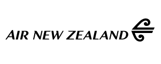 Air New Zealand logo with stylized koru design.